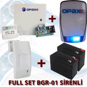 LCD 8 BÖLGELİ ALARM PANELİ LED POLİS SİRENLİ