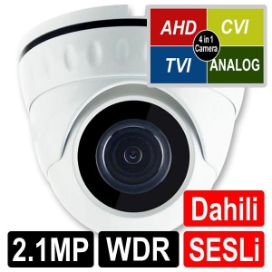 OPAX-1122 2 MP 1080P 4 IN 1 HD 3.6MM LENS WDR SESLİ AHD DOME KAMERA