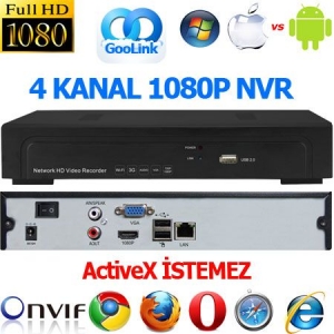 4 KANAL NVR KAYIT CİHAZI /4CH 960P/4CH 1080P 1HDD